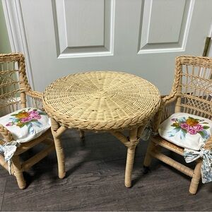 American Girl pleasant company Samantha parkington rattan table chairs birthday